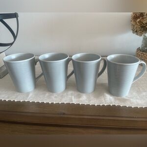 Set of 4 Noritake Gray on Gray Swirl Mugs